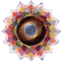 NASA Eye of God image in center. Crown Chakra.