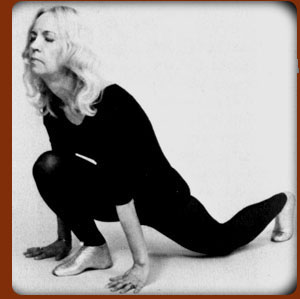 Eugenia in Tadasana variation for The Sun Salutation.