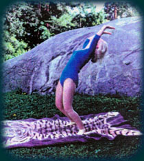 Eugenia in Step 2 of The Moon Salutation.